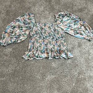 Colorful Puff Sleeve Blouse